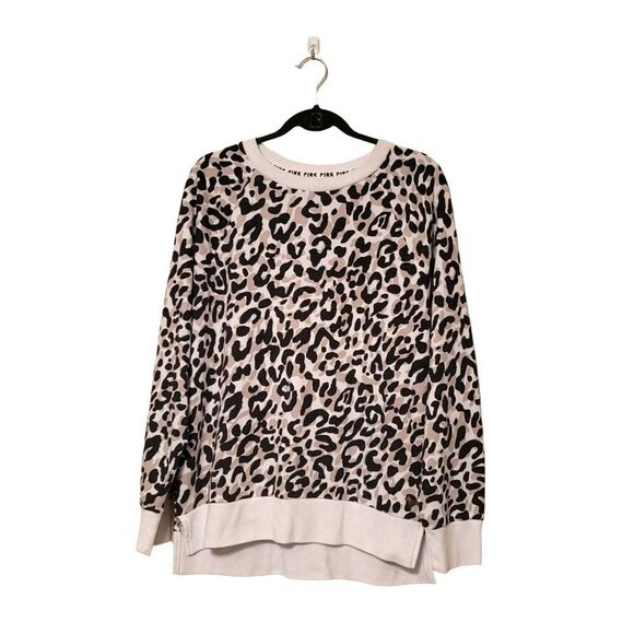 Victoria's Secret Pink Women's Top Leopard Print M Oversized Sweatshirt New - Picture 7 of 7